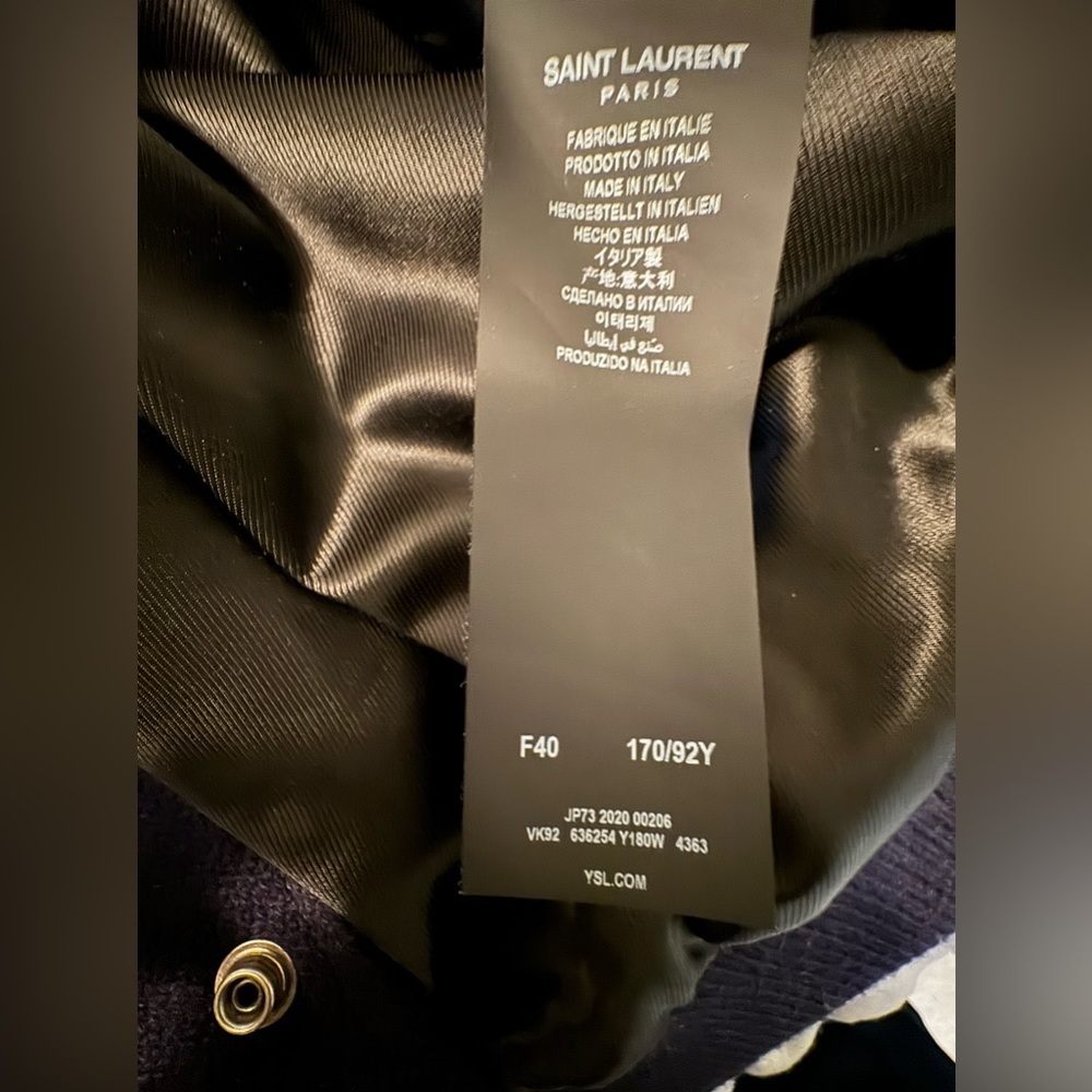 Saint Laurent SIGNATURE TEDDY JACKET IN BLUE Size F40 - Picture 5 of 6